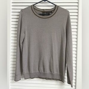 Banana Republic Striped Cream and Sage Green Sweater